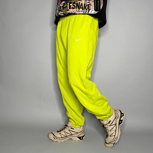 Nike Other - Nike Sweatpants Electric Green Cotton Joggers White Swoosh